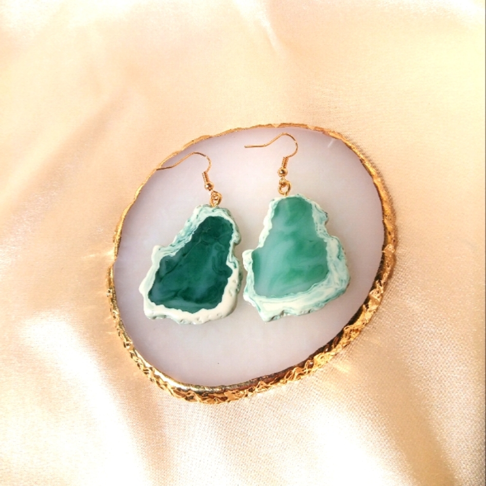 Marble resin earrings